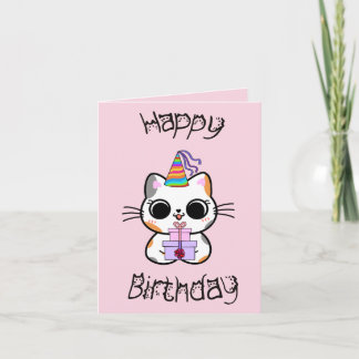 Carte Schattige kat cadeau verjaardags