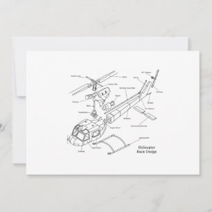 Carte Schéma des principaux composants d'un hélicoptère