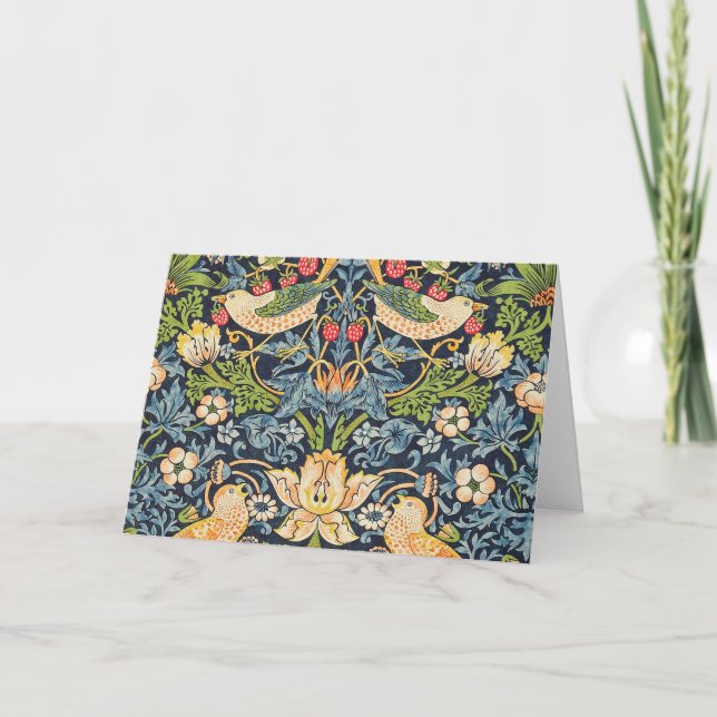 Carte Schéma floral William Morris Strawberry Thief (Devant)