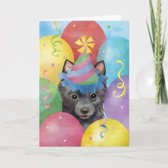 Carte Schipperke des ballons d'anniversaire (Devant)