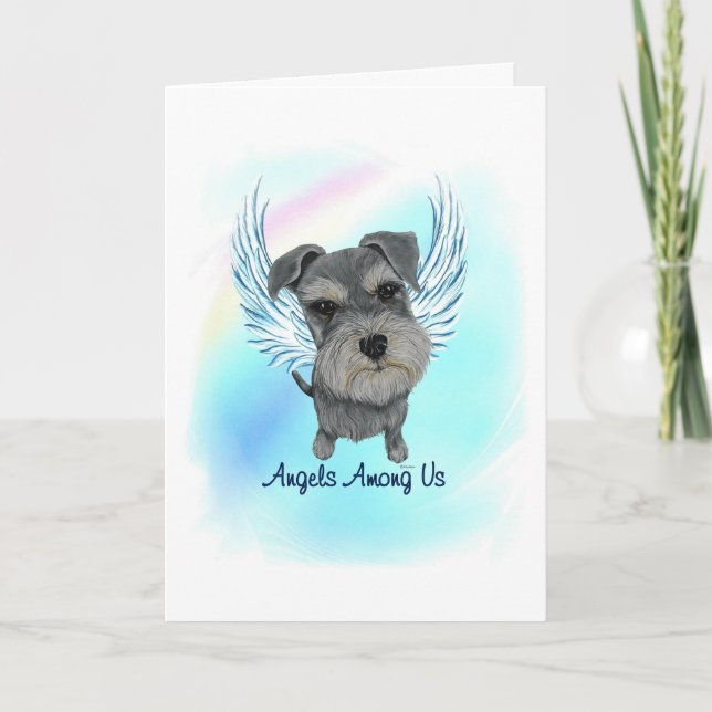 Carte Schnauzer Angel Dog Pet Love Sympathy Card (Devant)