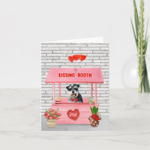 Carte Schnauzer Chien Valentine's Day Kissing Booth