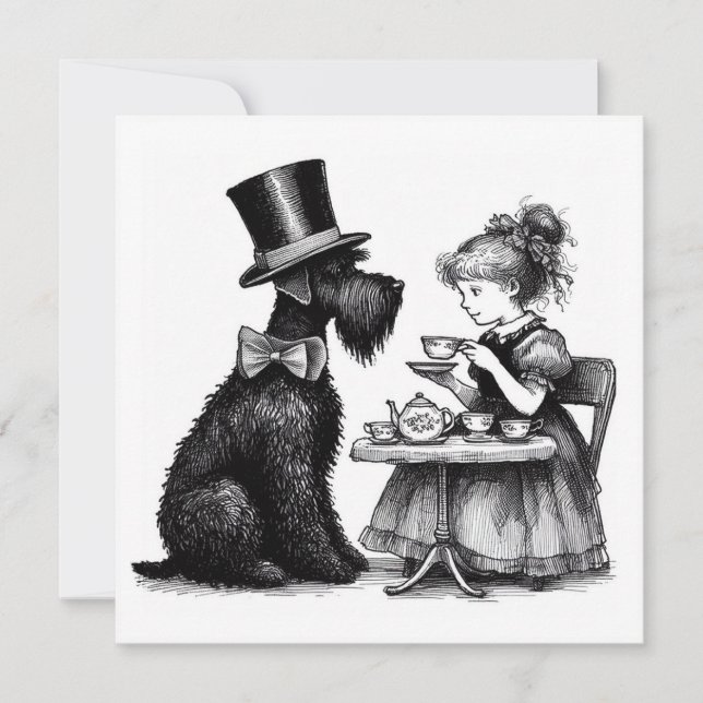 Carte Schnauzer Dog Flat Note (Devant)