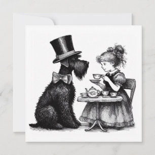 Carte Schnauzer Dog Flat Note