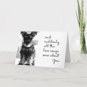 CARTE SCHNAUZER FAIT COQUE POUR UN "SOUHAIT DE VALENTINE