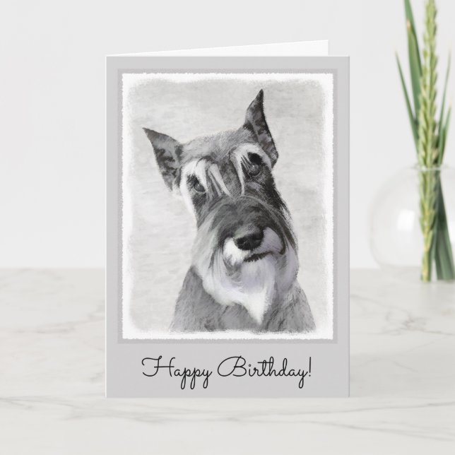Carte Schnauzer (Giant) Peinture - Chien Art (Devant)