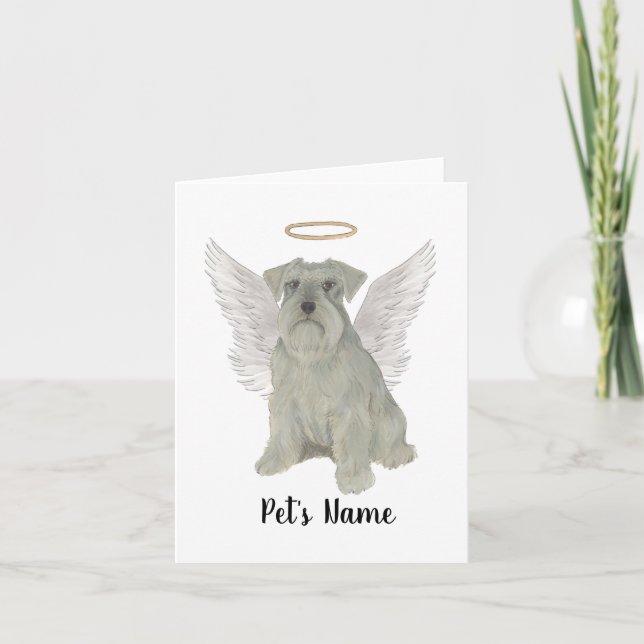 Carte Schnauzer gris argenté personnalisé (Devant)