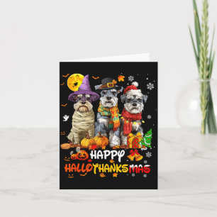 Carte Schnauzer Joyeux Hallothanksmas Amoureux des Chien