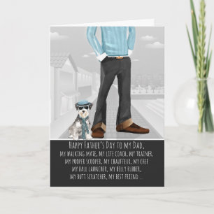 Carte Schnauzer miniature de la Fête des pères des chien