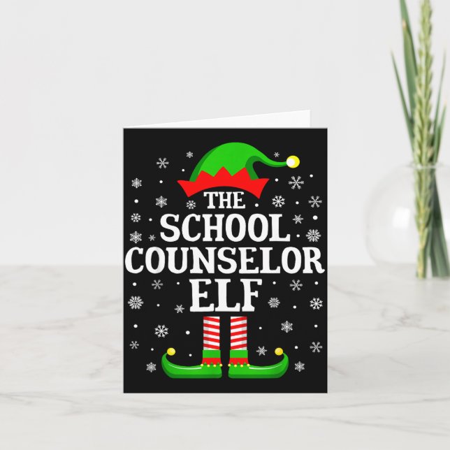 Carte School Counselor Elf Funny Christmas Family Matchi (Devant)