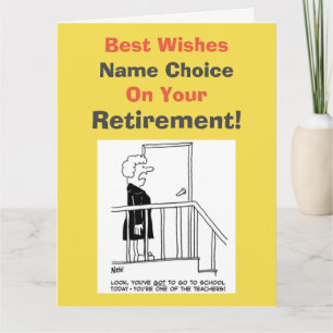 Carte School Teacher Best Wishes on Retirement Card
