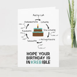 Carte Science Anniversaire Kreb's Cycle Biology Cake Ens