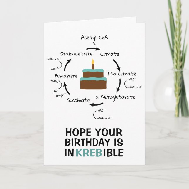 Carte Science Anniversaire Kreb's Cycle Biology Cake Ens (Devant)