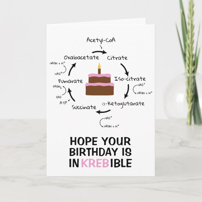 Carte Science Anniversaire Kreb's Cycle Biology Cake Ens (Devant)