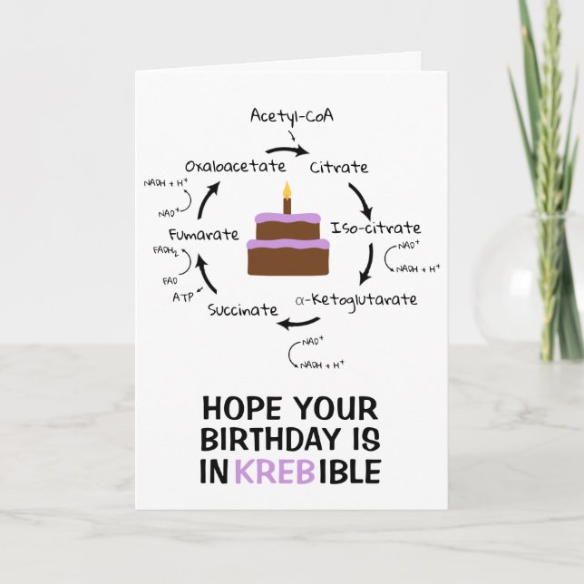 Carte Science Anniversaire Kreb's Cycle Biology Cake Ens (Devant)