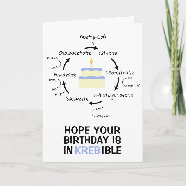Carte Science Anniversaire Kreb's Cycle Biology Cake Ens (Devant)