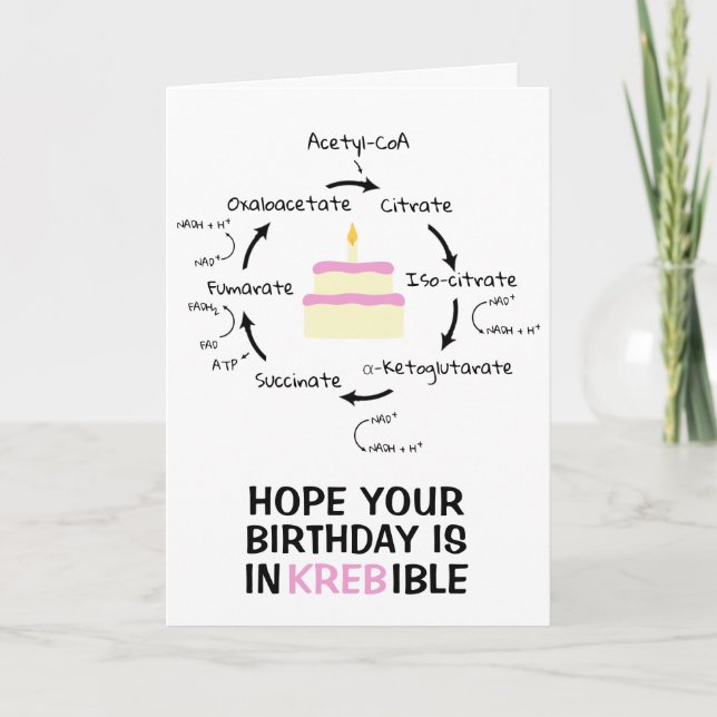 Carte Science Anniversaire Kreb's Cycle Biology Cake Ens (Devant)