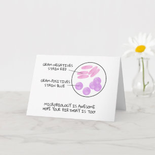 Carte Science Anniversaire Microbiologie Gram Stain Poem