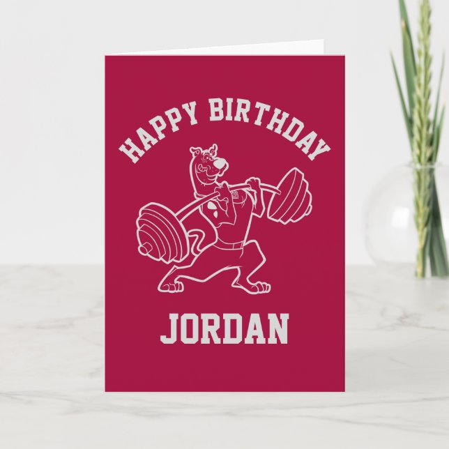 Carte Scooby-Doo "Beachside Gymnasium" Weightlifting (Devant)