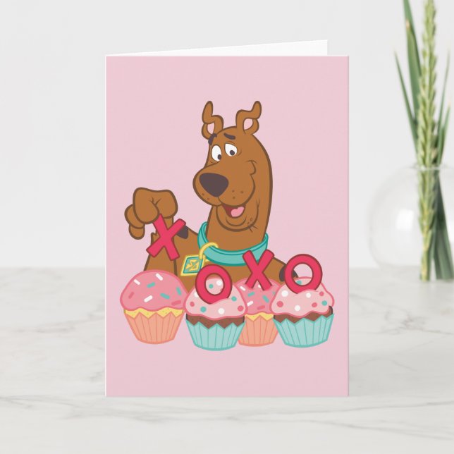 Carte Scooby-Doo "Scooby XOXO Cupcakes" Saint-Valentin (Devant)