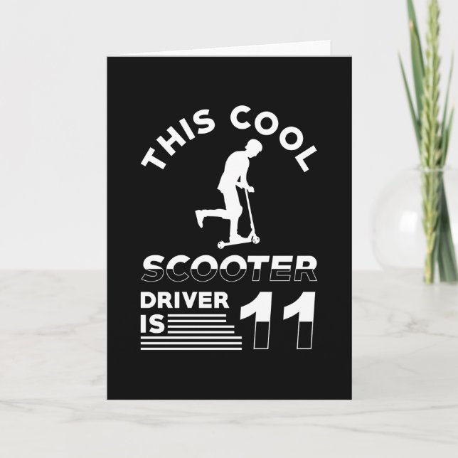 Carte Scooter Anniversaire 11 ans (Devant)