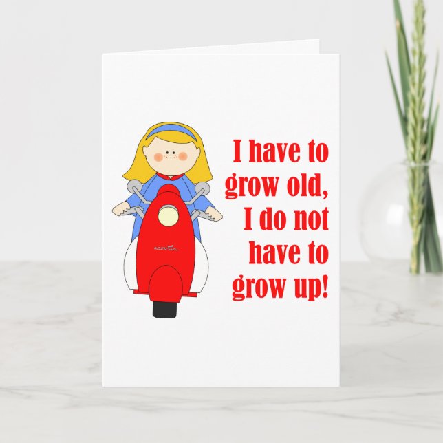 Carte Scooter fille anniversaire (Devant)