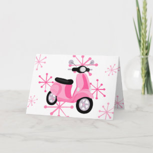 Carte Scooter rose