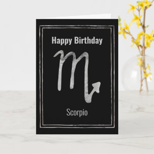 Carte Scorpio astrologie argent zodiac Joyeux anniversai