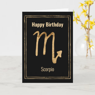 Carte Scorpio astrologie or zodiac Joyeux anniversaire