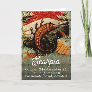 Carte Scorpio Scorpion signe Zodiac Anniversaire