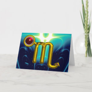 Carte SCORPIO Zodiac Anniversaire Grenade rouge