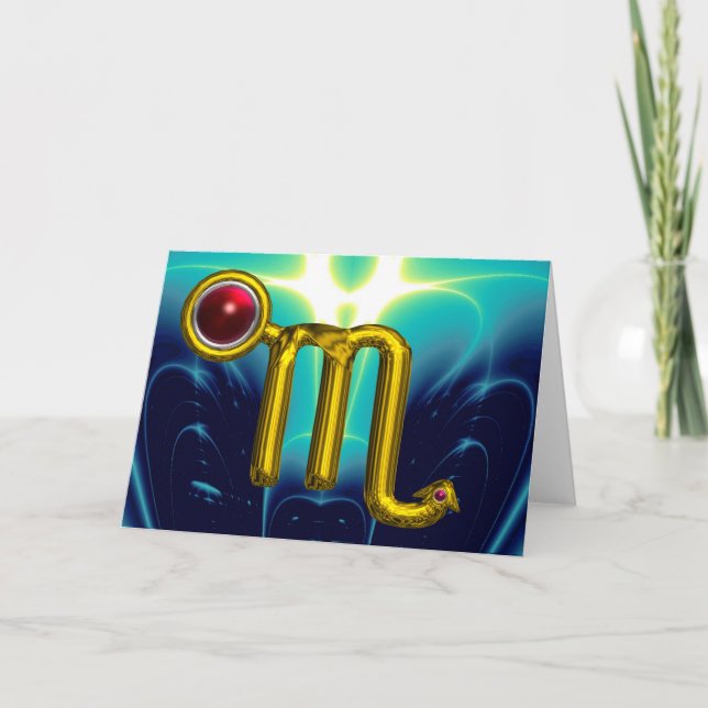 Carte SCORPIO Zodiac Anniversaire Grenade rouge (Devant)