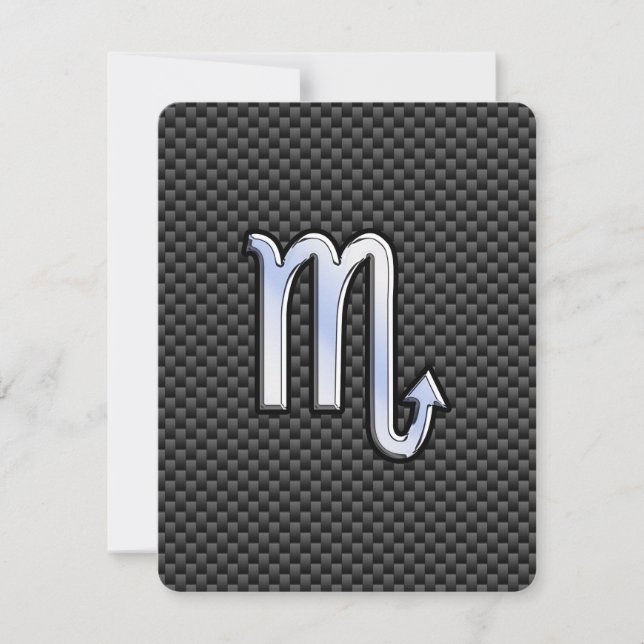 Carte Scorpio Zodiac Sign on Carbon Fiber Print (Devant)