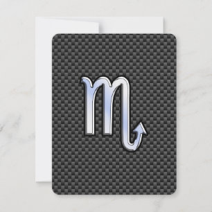 Carte Scorpio Zodiac Sign on Carbon Fiber Print