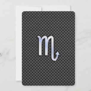Carte Scorpio Zodiac Sign on Carbon Fibre Print
