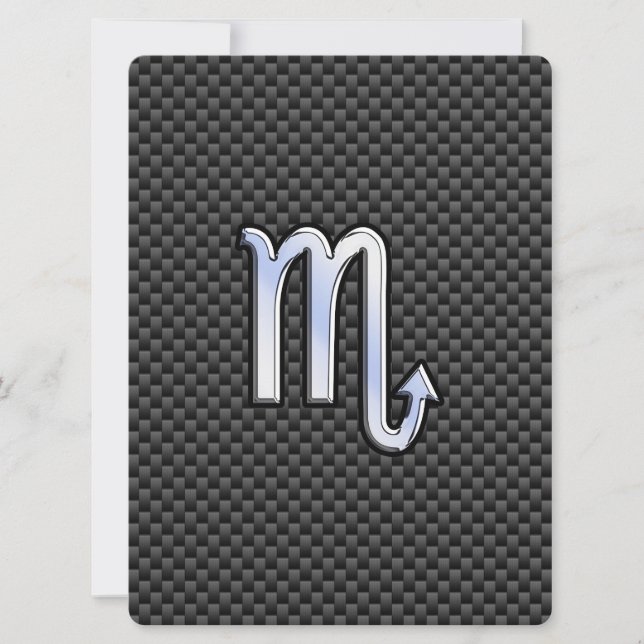 Carte Scorpio Zodiac Sign on Carbon Fibre Print (Devant)
