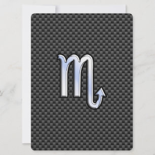 Carte Scorpio Zodiac Sign on Carbon Fibre Print