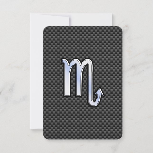 Carte Scorpio Zodiac Sign on Carbon Fibre Print (Devant)