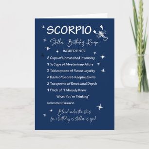 Carte Scorpio Zodiac Stellar Recette d'anniversaire