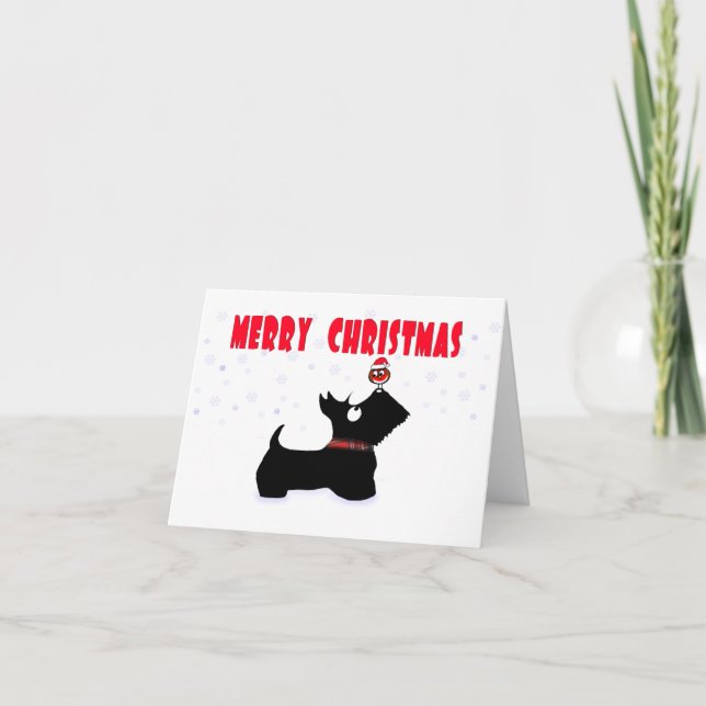 Carte Scottie Dog 'Joyeux Noël' (Devant)