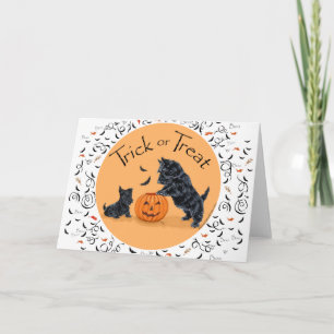 Carte SCOTTIE Papa et chiot Halloween