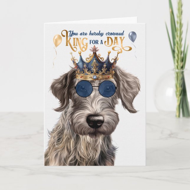 Carte Scottish Deerhound Dog King pour jour drôle Annive (Devant)