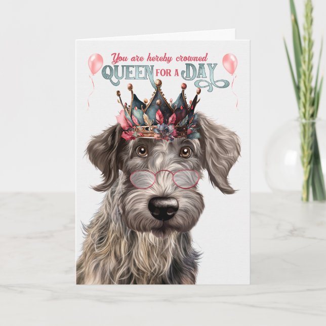 Carte Scottish Deerhound Queen pour un jour drôle Annive (Devant)