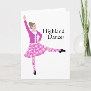 Carte Scottish Highland Dancer Pink