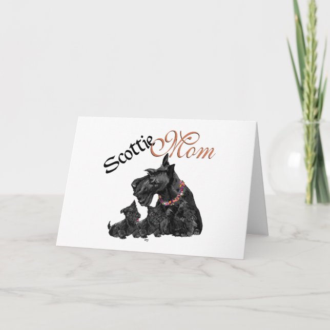 Carte Scottish Terrier Mère & Pups (Devant)