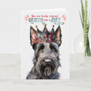 Carte Scottish Terrier Queen pour une journée d'annivers