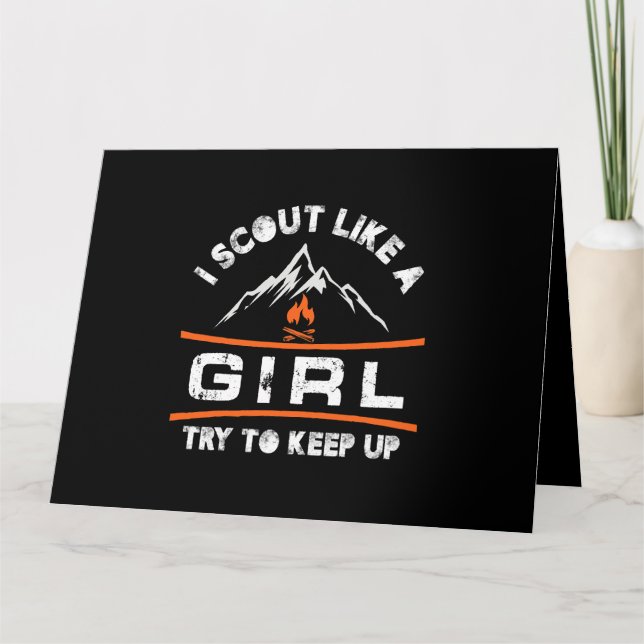 Carte Scout comme une fille essayer de continuer (Devant)