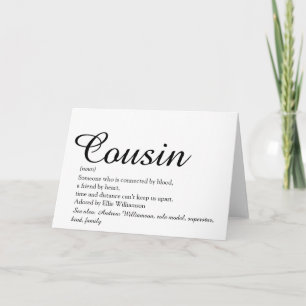 Carte Script de définition du cousin favori