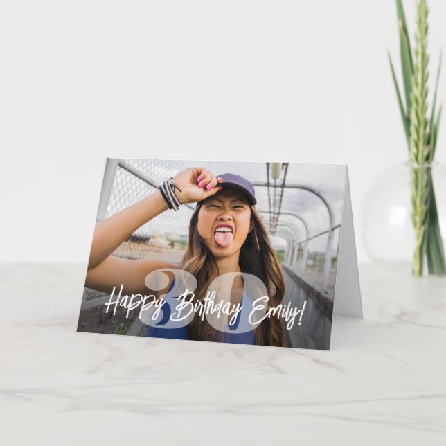 Carte Script de Joyeux Anniversaire avec superposition d (Devant)