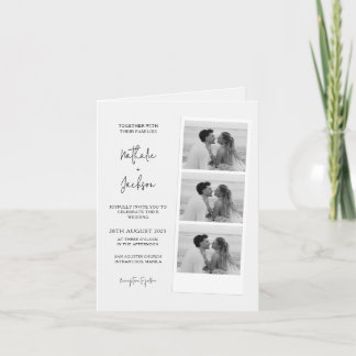Carte Script de mariage minimaliste plié en bande de pho